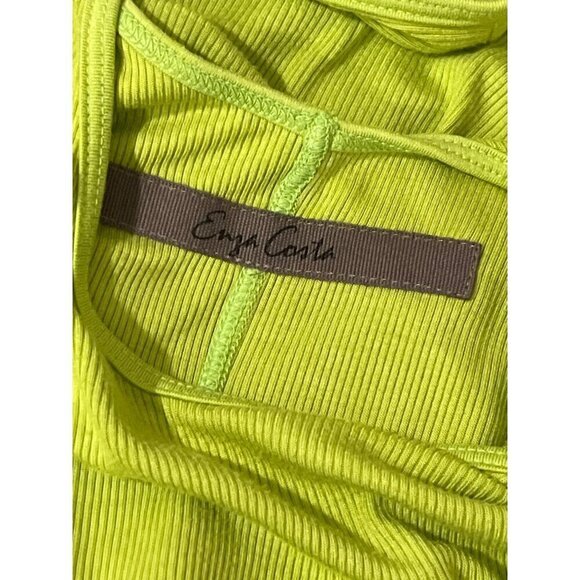 Enza Costa Silk Rib Tank Midi Dress in Kiwi Large Womens Stretchy Bodycon - Picture 7 of 13